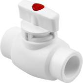 Шаровой кран Pro Aqua d= 20 PP-R с ручкой-бабочкой Standard Белый (PA44508)
