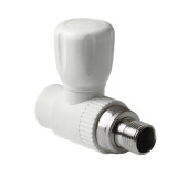 Шаровой кран Pro Aqua d=20-1/2 PP-R для радиатора прямой Белый (PA41008)