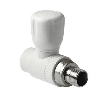 Шаровой кран Pro Aqua d=20-1/2 PP-R для радиатора прямой Белый (PA41008)