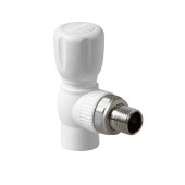 Шаровой кран Pro Aqua d=20-1/2 PP-R для радиатора угловой Белый (PA42108)