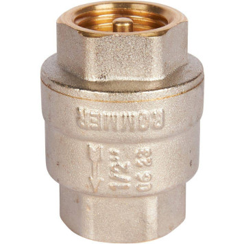 Клапан обратный пружинный муфтовый с металлическим седлом ROMMER RVC-0001-000015 1/2 (RVC-0001-000015)-1