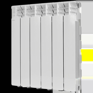 Радиатор алюминиевый STOUT GAMMA 500 6 секций боковое подключение (белый RAL 9010) SRA-3310-050006 (SRA-3310-050006)
