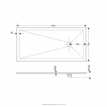Душевой поддон прямоугольный RGW ST-G 700x1000-14