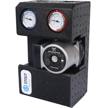 Насосная группа STOUT SDG-0002 с термостатическим смесительным клапаном и насосом Grundfos UPSO 15-65 130