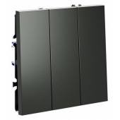 Выключатель трехклавишный без рамки Voltum S70 VLS030106