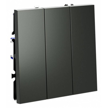 Выключатель трехклавишный без рамки Voltum S70 VLS030106