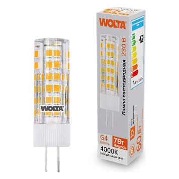 Лампа светодиодная Wolta G4 7Вт 4000K WSTD-JC-220V7W4KG4-C