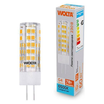 Лампа светодиодная Wolta G4 7Вт 6500K WSTD-JC-220V7W6KG4-C