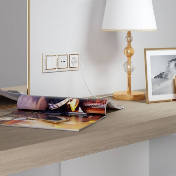 Выключатель проходной двухклавишный без рамки Werkel белые a051126-6