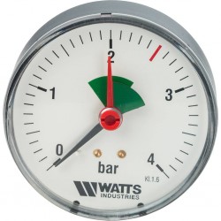 Манометр аксиальный Watts F+R101(MHA) 80/4x1/4 80мм, 0-4 бар