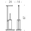 Colombo Square Стойка с аксессуарами, 67см, туалетный ёршик, полотенцедержатель, цвет: нержавеющая сталь