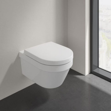 VilleroyBoch Architectura Комплект Унитаз-подвесной 37х53х33см., сиденье с функцией QuickRelease, Softclose, цвет: альпийский белый. 4694HR01-7
