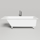 Salini Cascata KIT Встраиваемая ванна 1700х700х600м м., донный клапан Click-Clack белый, сифон, ножки, мат-л: S-Stone, цвет: белый матовый. 104823M