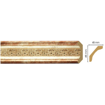 Плинтус потолочный DECOMASTER 167-127 (48*48*2400мм)-1