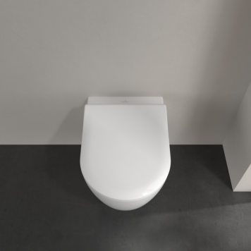 VilleroyBoch Avento Сиденье для унитаза, с микролифтом, тонкое, цвет: белый/нержавеющая сталь. 9M87S101-4