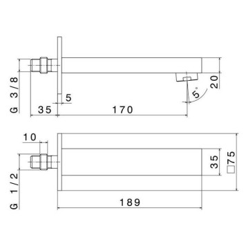 Kerama Marazzi Futura Настенный излив, цвет: черный матовый-1