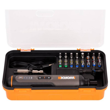 Отвертка аккумуляторная WORX WX240, 4В, 5Нм, 1,5Ач, набор оснастки-12
