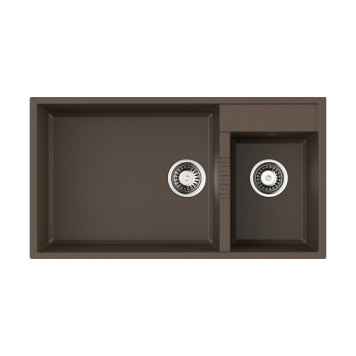 Omoikiri Tedori 85-2-U ES Кухонная мойка из Tetogranit 85x23,5 см, цвет: espresso 4997240