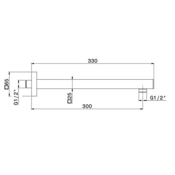 Kerama Marazzi Futura Настенный кронштейн для верхнего душа квадратный, цвет: черный матовый-1