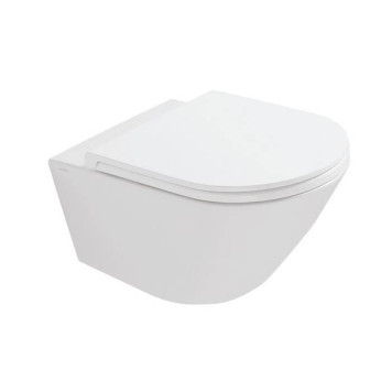 GLOBO Forty3 Унитаз подвесной безободковый 57x36 см, с системой скрытого крепежа, цвет: белый