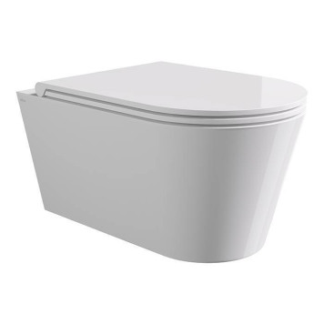 Alice Hide Round Унитаз 57х37см., подвесной, безободковый, без сиденья и крышки, цвет: белый глянцевый. 31170101, FIX10
