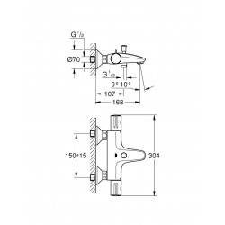 Термостатический смеситель для ванны GROHE Grohtherm 800 с регулируемым аэратором, хром (34576000)