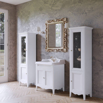 TW Veronica Nuovo комплект мебели с 2-мя дверцами, с доводчиками Blum, ручки: бронза, 73см, напольный, цвет: белый-1
