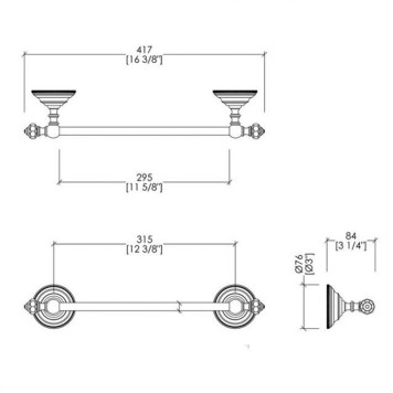 Devon Devon Gemstone Полотенцедержатель 41.7см, подвесной, цвет: античная латунь-2