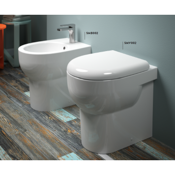 ARTCERAM/HIDRA SMARTY Биде напольное 35х50 см, без крепежа, с 1 отв под смеситель, цвет: белый. ACA020, SMB002 01 00bi*0-1