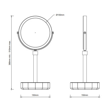 Decor Walther KR KSA Kristall Зеркало косметическое, настольное, цвет: янтарь/хром. 0941781-1