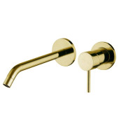 Fima Carlo Frattini Spillo UP Смеситель для раковины настенный, однорычажный, излив 21см, внешняя часть, цвет: брашированное золото. F3051WLX8OS