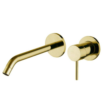 Fima Carlo Frattini Spillo UP Смеситель для раковины настенный, однорычажный, излив 21см, внешняя часть, цвет: брашированное золото. F3051WLX8OS