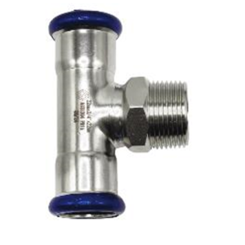 Тройник, 22х1/2х22, Н, нержавеющая сталь