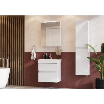 Roca Oleta Зеркальный шкаф 60х70см, SX, c LED-светильником, цвет: белый матовый. A857645501-3