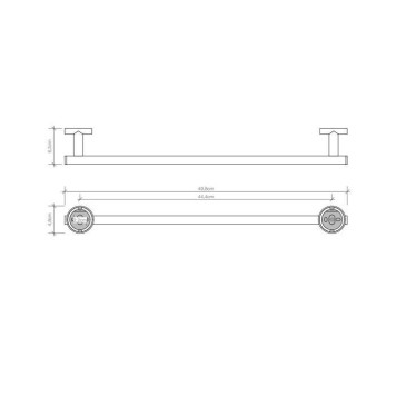 Decor Walther Basic HTE50 Полотенцедержатель 50см, подвесной, цвет: черный матовый-1