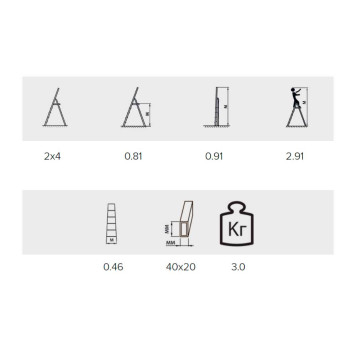 Стремянка Алюмет 4 ступени двухсторонняя алюминиевая-1