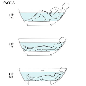Salini Paola Bassa Ванна отдельностоящая 172х82.7х57.8cм,UpDown, сифон, слив-перелив, S-Stone, цвет: белый матовый. 101612SM-8