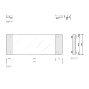 Decor Walther Classic Tab 34 Лоток универсальный 34x12см, прозрачное стекло, настольный, цвет: хром. 0848702-1
