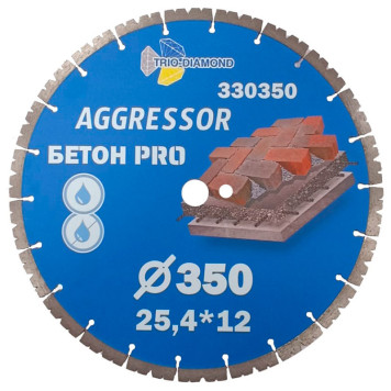 Диск алмазный Trio-Diamond 350*25,4*12 Бетон Pro AGGRESSOR 330350-1