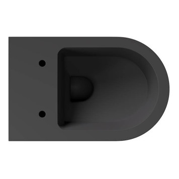 Alice Hide Round Унитаз 57х37см., подвесной, безободковый, с сиденьем и крышкой с микролифтом, с набором для крепления, цвет: чёрный матовый. 31170108SET-5