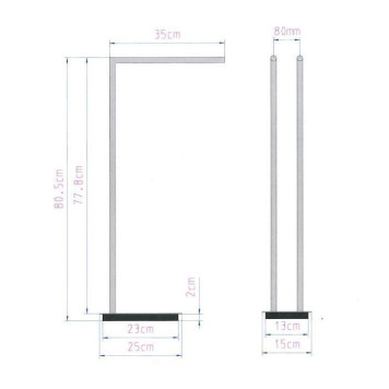 Decor Walther Straight 2 Полотенцедержатель двойной 38xh80см, напольный, цвет: белый матовый. 0504850-1