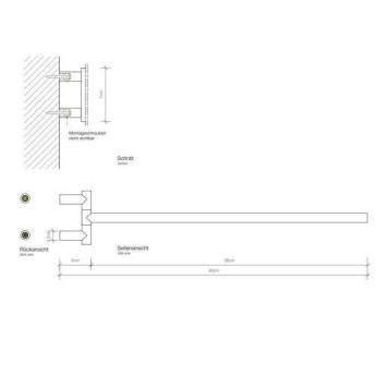 Decor Walther Mikado HTH1 Полотенцедержатель поворотный 40см, подвесной, цвет: золото. 0520520-1