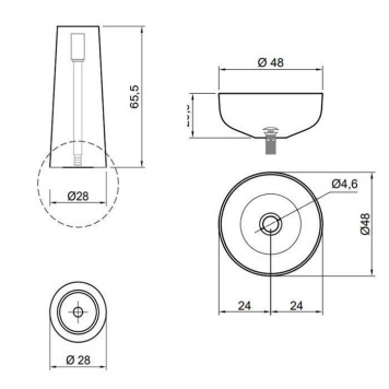 Antonio Lupi Albume Раковина 48х65 см, без отв., на пьедестале, Cristalmood, цвет: Fume/Marmo Carrara-1