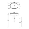 SIMAS Folio Раковина овальная накладная 60x40x13 см, без отв под смеситель, цвет: белый