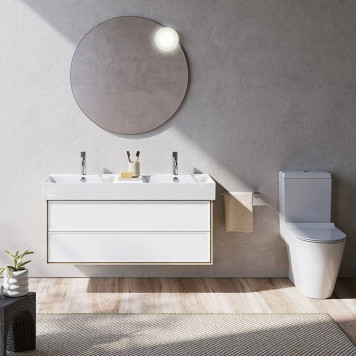 Catalano Premium Раковина двойная 120х47см, подвесная, без отв., цвет: белый глянцевый. 0221220001-2