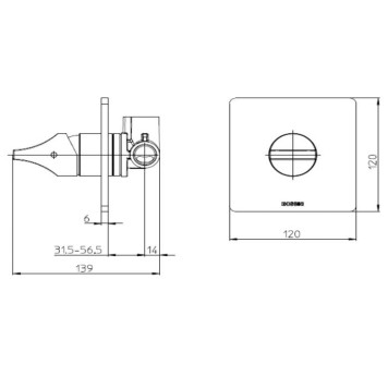 Bossini Apice Смеситель для душа, встраиваемый, цвет: черный матовый-1