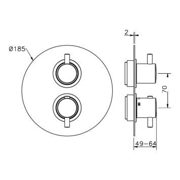 CISAL Less New Термостатический смеситель с переключателем на 3 положения, цвет: черный матовый-1