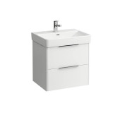 Laufen Base Тумба подвесная 57х44х53см, с раковиной, с 2 выдвиж. ящиками, с механизмом мягкого закрывания, цвет: белый матовый. 8.1096.3.000.104.1,  4.0223.2.110.260.1