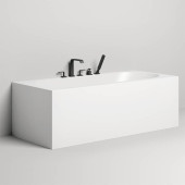 Salini Fabia Ванна пристенная 170x75x60см, овальная чаша, донный клапан, сифон, слив-перелив, S-Sense, цвет: белый глянцевый. 102611G