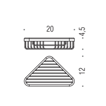 Colombo Basic Угловая металлическая полочка 20.5x12x4.5см, цвет: хром-1